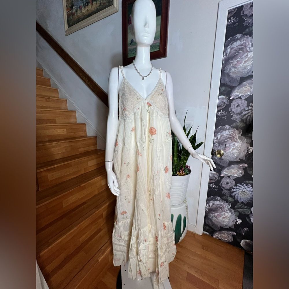 Free People Bali Woodland Maxi Dress/ size M - Picture 6 of 9